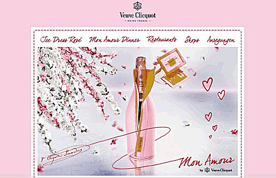 2009: Champagnerhaus Veuve Clicquot präsentiert zum Valentinstag www.monamour-veuve-clicquot.de